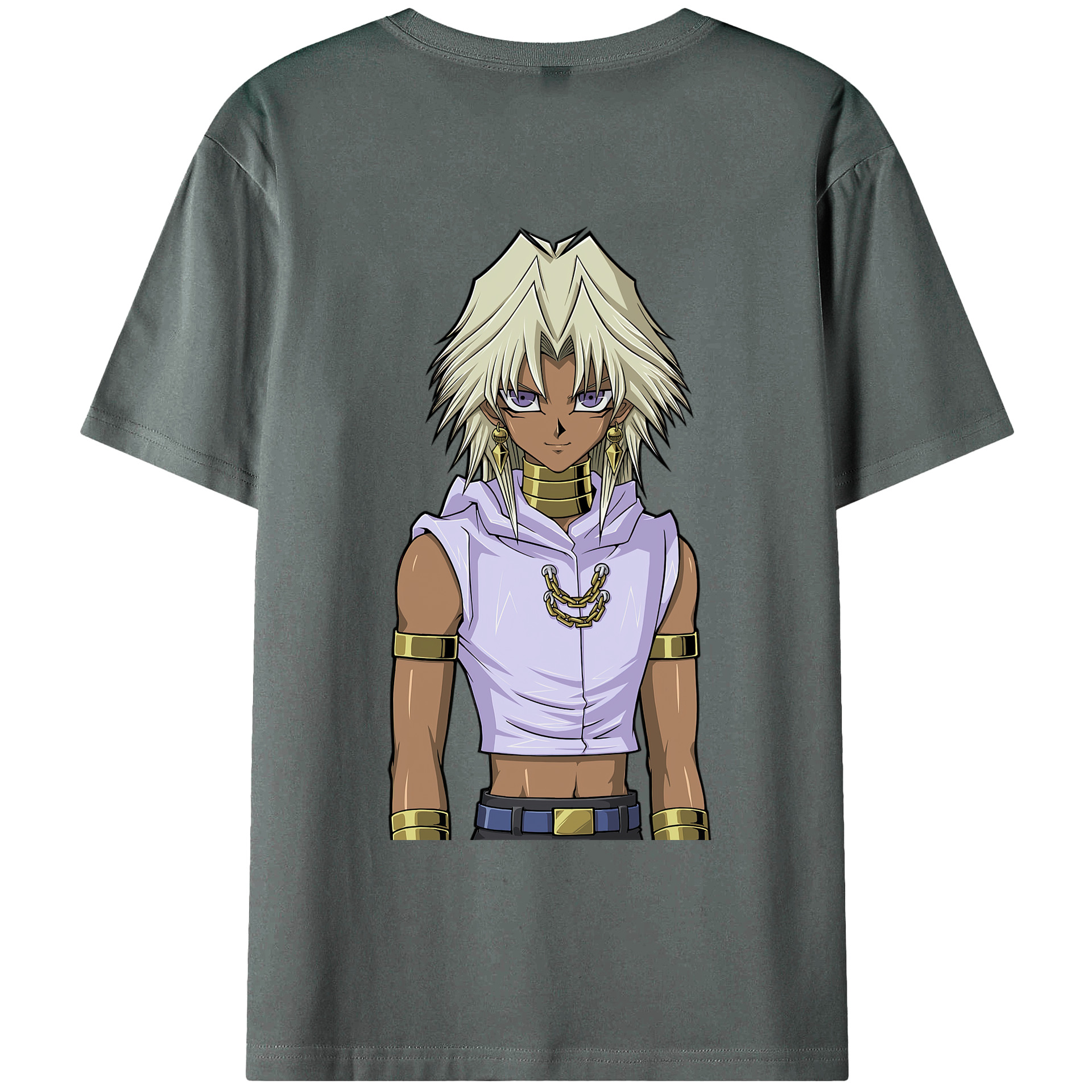 （画像用） 遊☆戯☆王 Yu-Gi-Oh! 綿100％ メンズ半袖Tシャツ（バックプリント） 通気性